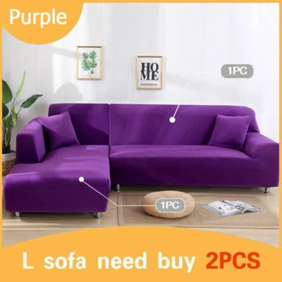 Funda de sofá elástica en forma de L de 1 2 3 4 plazas para salón sofá esquinero funda Foto 1 de 4