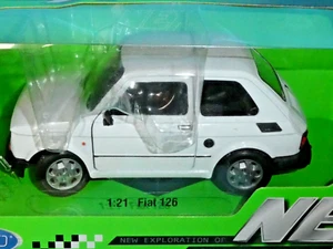 Fiat 126 1980 in bianco con interni neri copricerchi Welly Nex 1:24 th. Scala - Foto 1 di 6