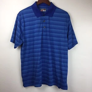 Grand Slam Performance Herren XL royalblau gestreift Kurzarm Golf Poloshirt - Bild 1 von 6