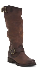 Dunkelbraune Damen-Reiterstiefel Veronica Schnalle zum Überziehen 6B (NEU) - Bild 1 von 4