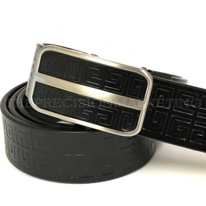 Holeless Automatic Sliding Buckle Genuine Leather Designer Fashion Belt Men's - Picture 1 of 6