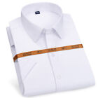 Men's Dress Shirts Business Short Sleeves Elastic Stretch Slim Fit Casual Shirts
