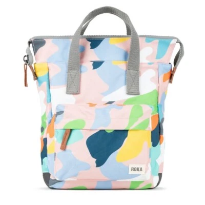 Roka Bantry B Small Recycled Canvas Weather Resistant Backpack Bag Mellow Camo - Image 1 of 4