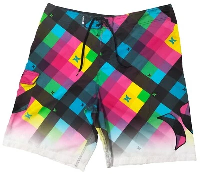 Pantalones Cortos Hurley Activewear Para Hombre Multicolor Talla XL Cintura 38 En Poliéster Foto 1 de 4