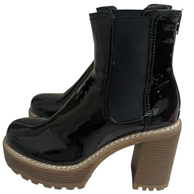 Olivia Miller Women's Estella Bootie Black Patent Sunny Size 10 EUC Heel - Image 1 of 4