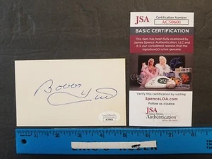 CARTOLINA VINTAGE NHL HOCKEY FIRMATA A MANO BOBBY HULL 3X5 CON JSA COA (DS) 71422 - Foto 1 di 1