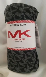 Pantalones de salón Michael Kors negro tejido pantalón pequeño gris estampado de logotipo MK ENVÍO GRATUITO - Imagen 1 de 2