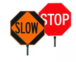 Flagman’s Hand Paddle Stop/Slow - Picture 1 of 1