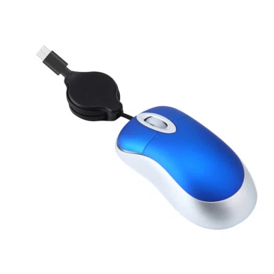 Type-c Corded Mouse Retractable Cable 1000DPI Optical Travel Mouse PC Notebook - Image 1 of 4