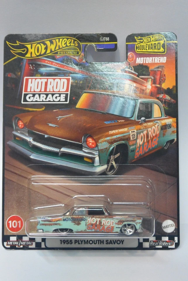 2024 Hot Wheels Premium Boulevard Real Riders Plymouth Savoy Hot Rod Garage - Image 1 of 1