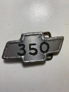 Chevrolet Chevy 350 Bow Tie Metal Custom Made Belt Buckle - Picture 1 of 5