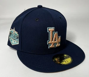 New Era LA Dodgers Navy Blue Oceanside Peach 59FIFTY Fitted Hat Men Sz 7 1/8 NEW - Picture 1 of 19