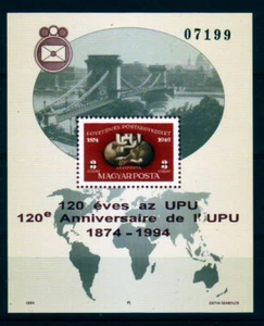 HÚNGARA - 1994. Hoja conmemorativa UPU - Estampillada sin montar o nunca montada - Imagen 1 de 1