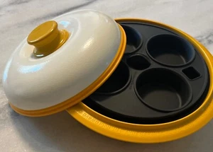 RangeMate Round YELLOW Nonstick Microwave Cooker Grill Steamer Cookware - Picture 1 of 6