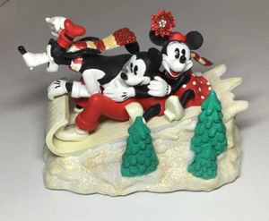 Disney Parks Limited Mickey & Minnie & Goofy on a sled ** RARE ** Pre-Owned - Picture 1 of 6