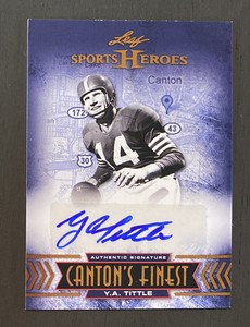 Y.A. Tittle 2013 Leaf Sports Heroes Autographed signed Giants