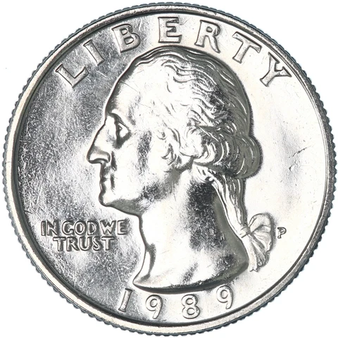 1989 P Washington Quarter BU US Coin Cover