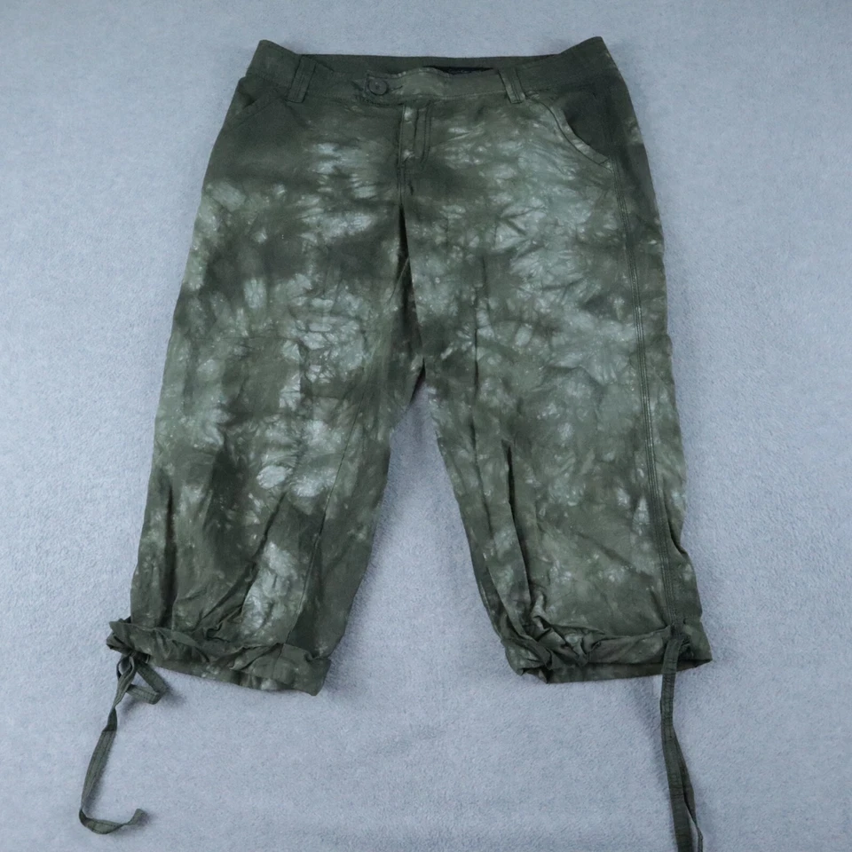 Pantalones Calvin Klein Mujer 12 Recortados Capri Informales Algodón Verde Tie Dye Foto 1 de 4