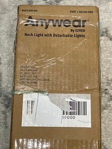 2 Anywear Neck Light by Ezred Black Red Detachable Magnetic Lights NE220-SRD New - Picture 1 of 5