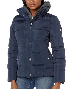 Tommy Hilfiger Short Down Alternative Puffer w/ Zipout Fleece Hood Damen Small - Bild 1 von 9