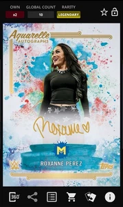 Roxanne Perez - Quin Gold 25cc Aquarelle Signature Topps Slam WWE Motif Digital - Picture 1 of 1