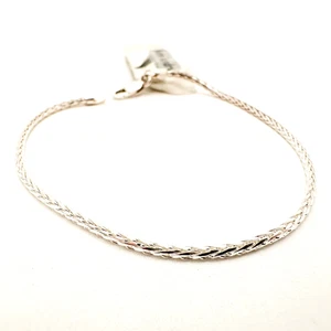 "Brazalete de cadena de trigo de plata de ley 925 de 7"" nuevo con etiquetas" - Imagen 1 de 7