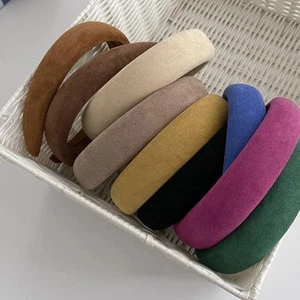 Stirnband Für Damen Breite 3cm Plüschmaterial In Leuchtenden Farben - Picture 1 of 26