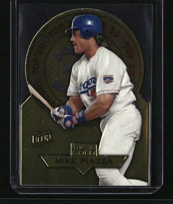 1997 Ultra #6 Mike Piazza Top 30 Gold Medallion - Image 1 of 2