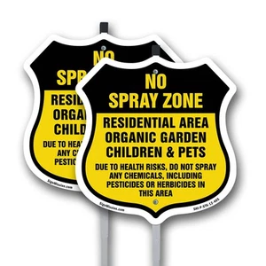 Letrero sin protector de pulverización sin zona de pulverización área residencial orga escudo letrero con estaca - Imagen 1 de 14