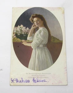 FIRMADA Realeza Rusa Gran Duquesa Tatiana Postal 1911 Rusia Imperial RARA - Imagen 1 de 3