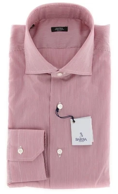 Camisa Barba Napoli Rayas Rojas - Extra Delgada - 17/43 - (I1U13T28) Foto 1 de 4