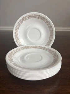 9 PIATTINI PIATTI VINTAGE CORELLE WOODLAND MARRONI DIAMETRO - Foto 1 di 11