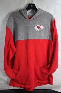 Felpa con cappuccio Kansas City Chiefs rossa grigia calcio NFL abbigliamento squadra uomo taglia large - Foto 1 di 7