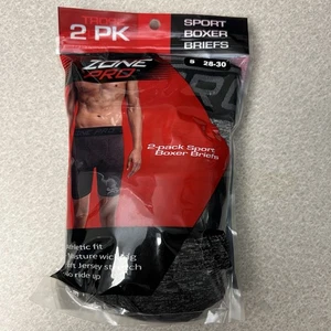 Paquete de 2 calzoncillos boxer deportivos Zone Pro para hombre ajuste atlético elásticos negros talla pequeña - Imagen 1 de 4