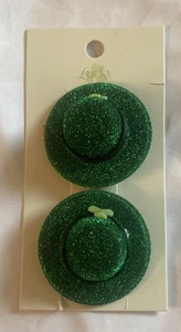 Damen Lucky Target Marke Glitzer Kleeblatt Clip Set Neu - Bild 1 von 6