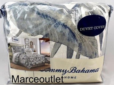 Tommy Bahama Raw Coast FULL / QUEEN Duvet Cover & Shams Set Ivory / Blue - Image 1 of 4