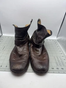 Frye Phillip Harness Größe 9,5D braune kurze Damen-Biker-Stiefeletten aus Leder - Bild 1 von 16