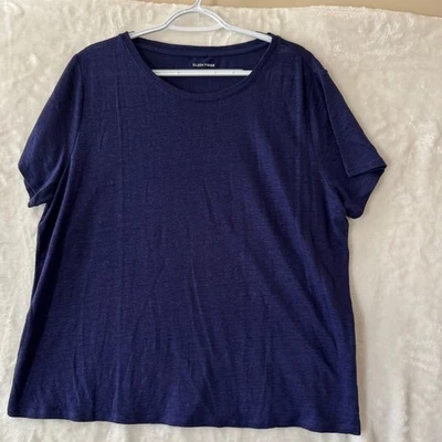 Top Eileen Fisher Azul Marino 100% Lino Orgánico XL Minimalista  Foto 1 de 4