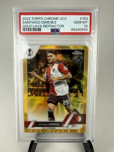 2022 Topps Chrome UEFA Club Competitions Santiago Gimenez Gold Lava RC - Bild 1 von 2