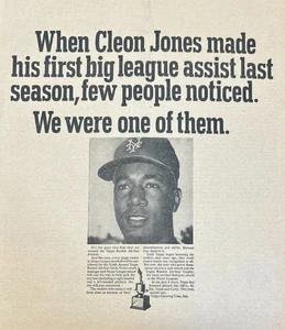 Cleon Jones Mets 1967 Sporting News Topps Baseball Karte Anzeige Vintage - Bild 1 von 1