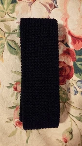 Vintage Stafford Short Slim Black 100% Wool Knit Necktie Fall Winter Ivy Trad - Picture 1 of 6