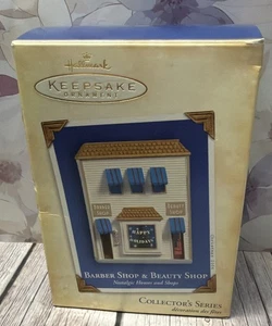 Hallmark 2004 BARBER & BEAUTY SHOP Ornament Nostalgic Houses and Shops #21 NIB - Picture 1 of 4