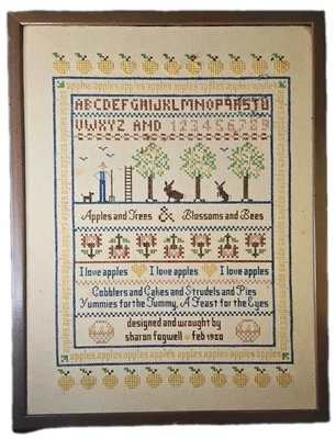 1980 NeedleMagic, Inc. Art#8002 11X14 Apple Sampler Cross Stitch - Image 1 of 4