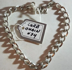 Vintage Sterlingsilber ausgefallene Panzerkette #74 für ein Bettelarmband, 6,24 g, 7,25 Zoll - Bild 1 von 2