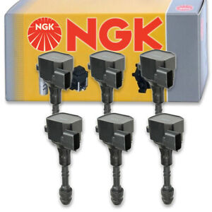 6 pc NGK Ignition Coils for 2002-2019 Nissan Maxima 3.5L V6 Spark Plug Wire gg