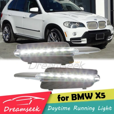 LED Daytime Running Light For BMW X5 E70 Pre-LCI 2007-09 DRL Fog Lamp Clear Lens - image 1 of 4