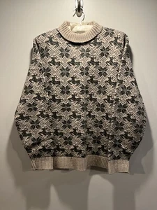 Vintage Lord Jeff großer Herrenpullover 100 % Wintuk Orlon Hirsch Schnee grau beige Ski USA - Bild 1 von 10