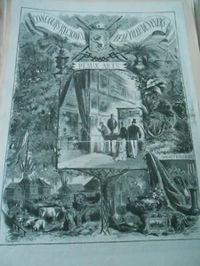 Concours Régionale Ville de Nevers Beaux Arts Gravure Old Print 1872 - Picture 1 of 1
