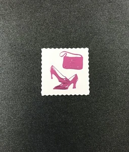 Handbag & shoes card topper, deckled edge foiled embellishment pk10 - Picture 1 of 5