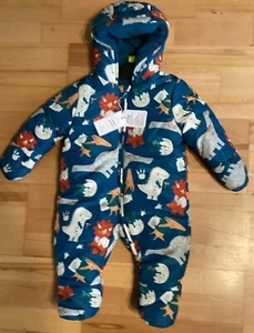 Mothercare Baby Boys Blue Dinosaur Shower Resistant Snowsuit Size 3 - 6 Months - Picture 1 of 4